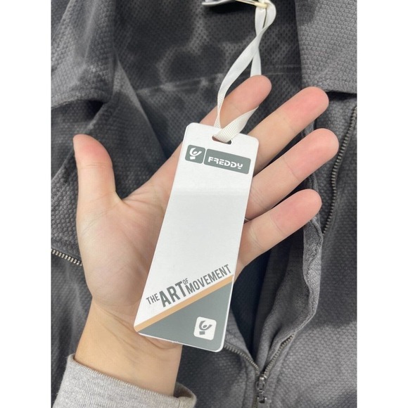 Freddy Hand Dyed Sweatshirt Jacket Gray Tie Dye Effect Womens Extra Large NWT - Picture 4 of 9